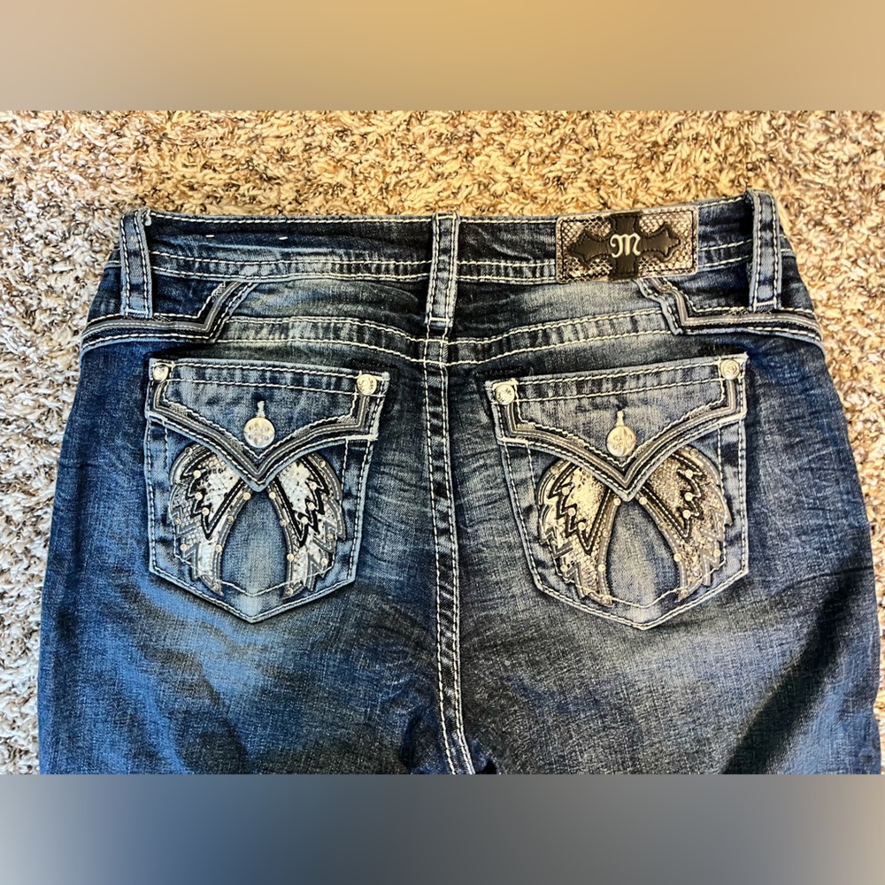 Miss Me Straight Leg Jeans with Rhinestone Pockets